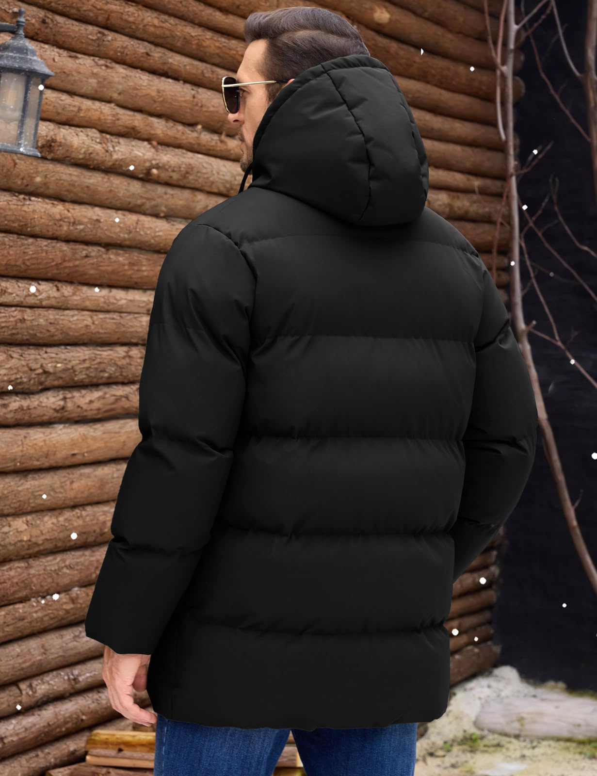 Xnova Manteaux Homme Hiver Décontracté Thermique mi-long Veste avec Capuche Jacket Coupe-vent Manteau Chaude Parka imperméable