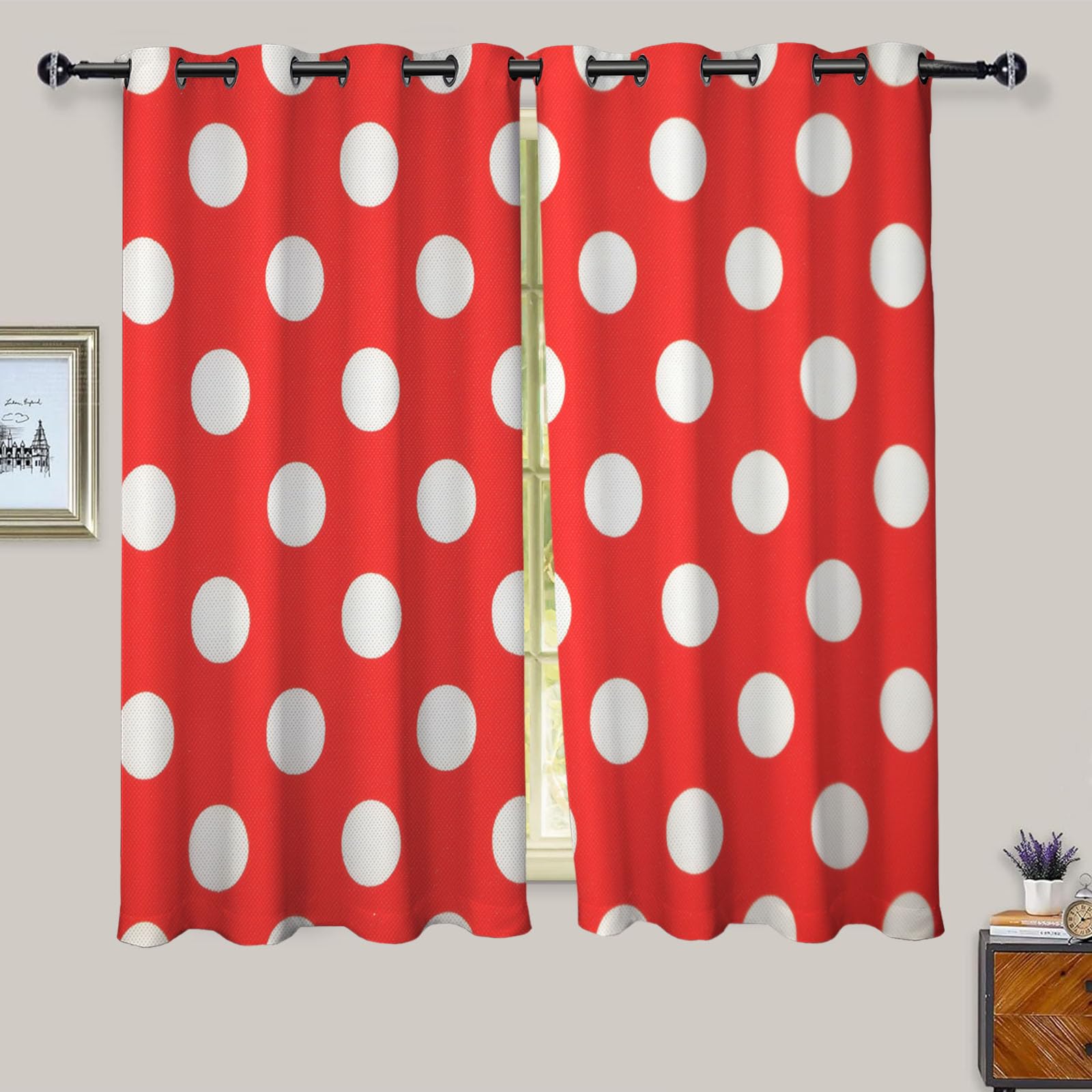 Rideau occultant pour chambre enfant salon lot de 2 thermique pois