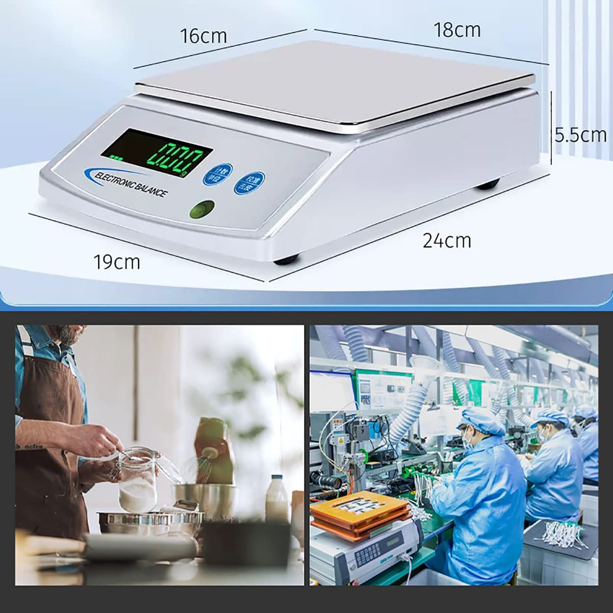 Waga laboratoryjna 10 kg × 0,1 g, waga o wysokiej precyzji, laboratoryjna waga analityczna, cyfrowa waga jubilerska z wyświetlaczem LCD i funkcją tarowania (rozmiar: 5000 g/0,1 g)