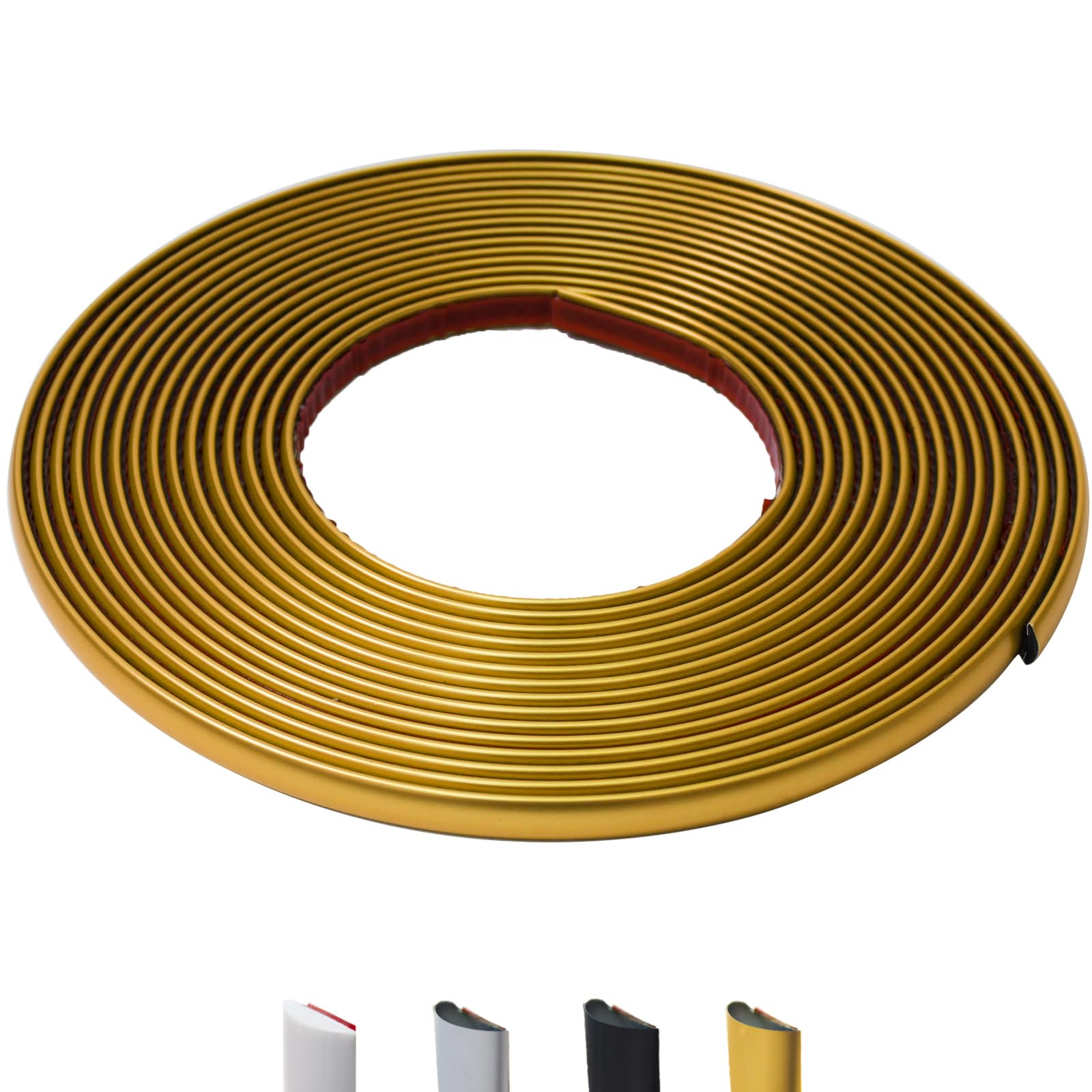 JSIWOTH 26.2 Ft Peel and Stick Wall Molding Trim, D-Shape Flexible Molding Trim Matte Gold for Backsplash, Mirror, Wall, Window & Door Frames,