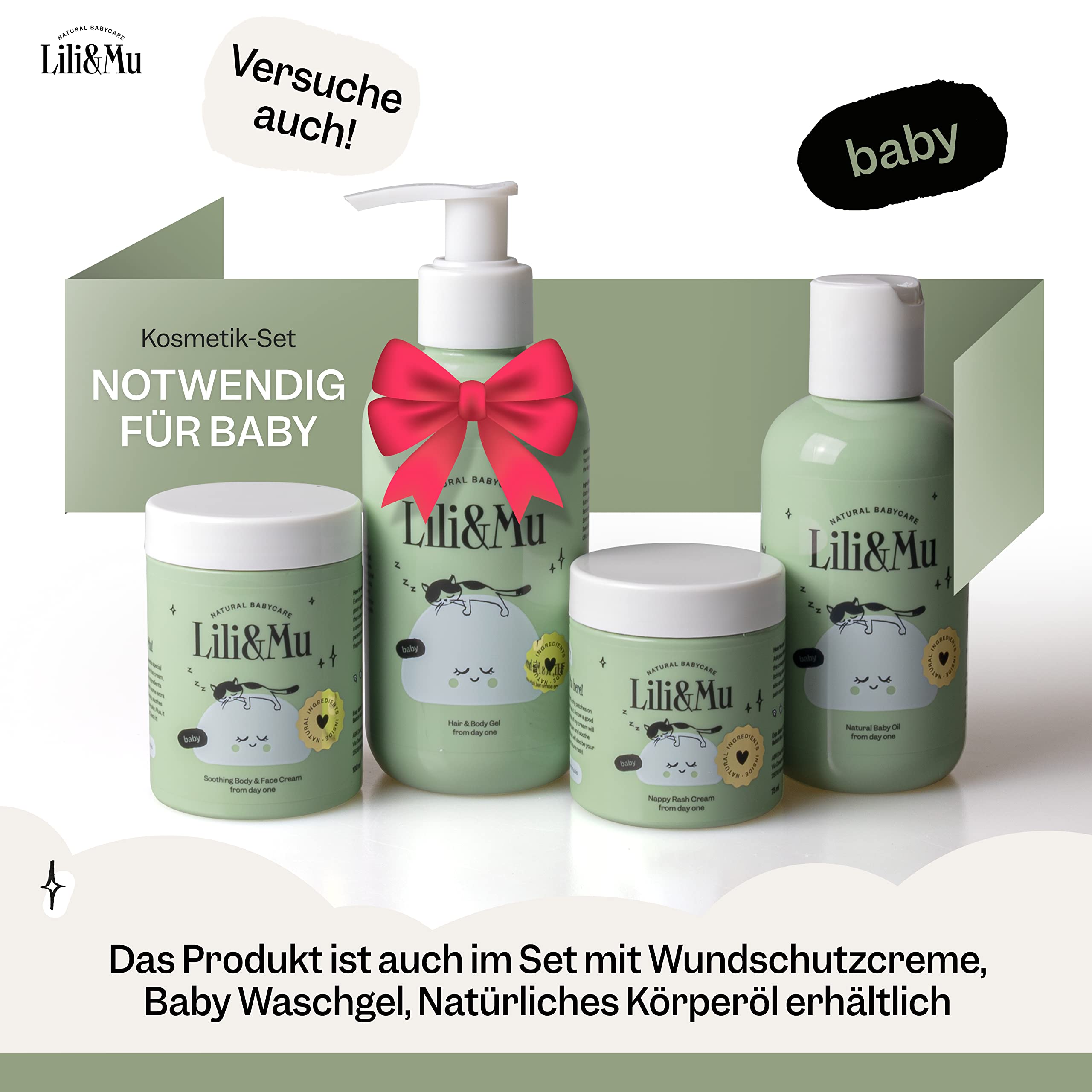 Lili&Mu Crema hidratante facial y corporal, 100 ml, con manteca de karité y extracto de caléndula, para piel sensible y seca del bebé, cosmética natural