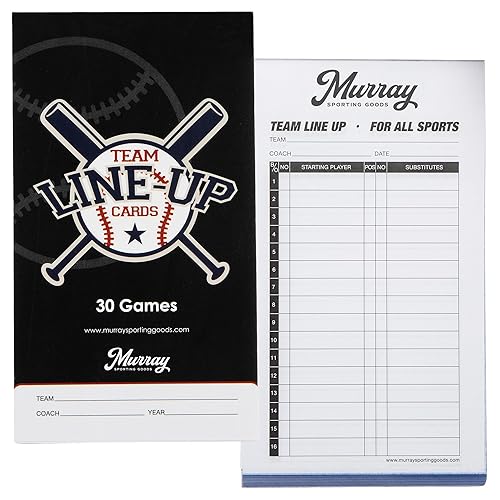 Murray Sporting Goods Baseball/Softball Lineup Cards - 30 Games with