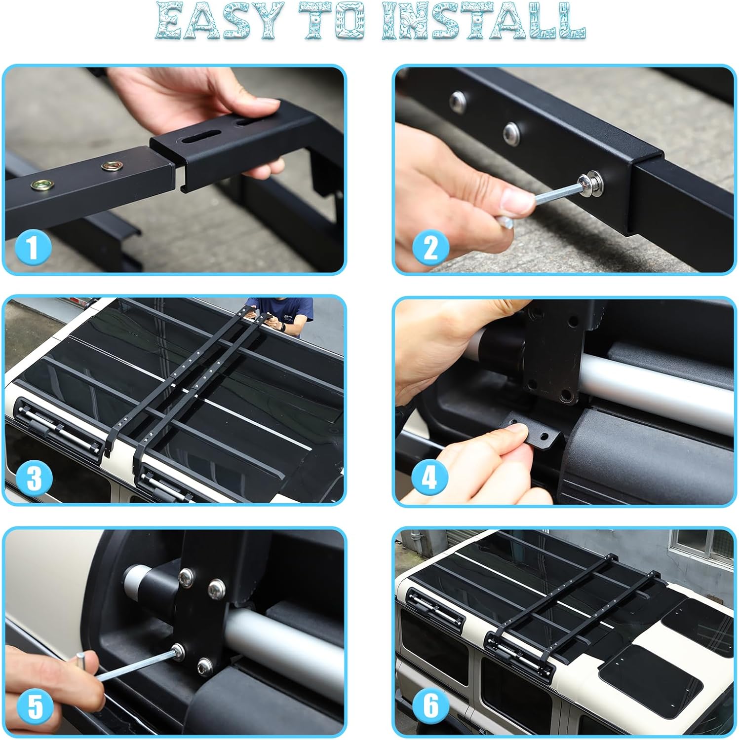 Car Roof Rack Cross Bars Compatible with INEOS Grenadier 2020-2025, Upgraded Aluminum Alloy Car Roof Rack Luggage Mounting Brackets, Sturdy, Non-Slip, Rust-Resistant (2 PCS)