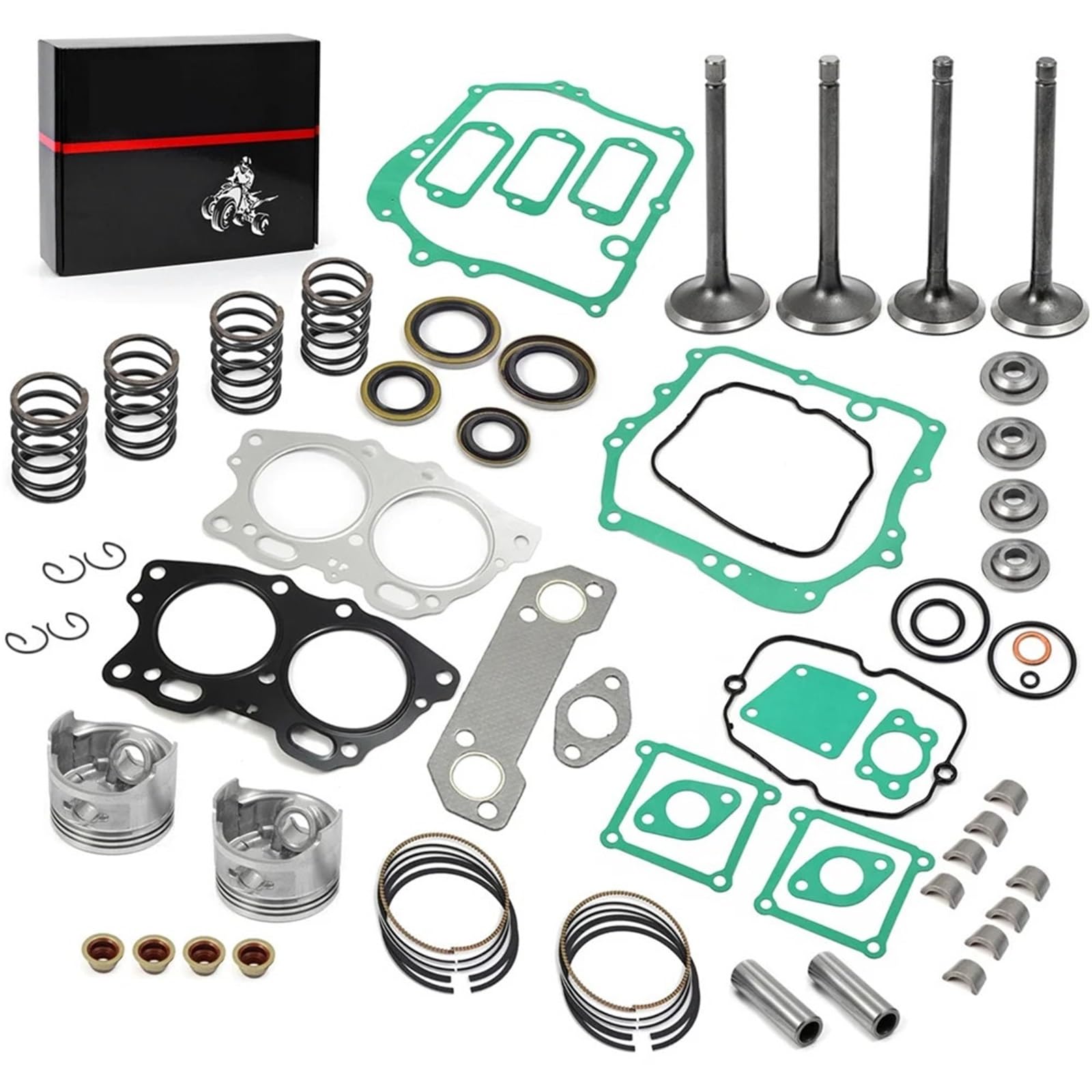 Pistone Anello Guarnizione di Tenuta di Aspirazione Scarico Molla Fermi Valvola Pinza Custodi Misura Per Fuji Robin 295cc EH29C Golf Cart MIC 91-02 Kit di modifica cilindro moto