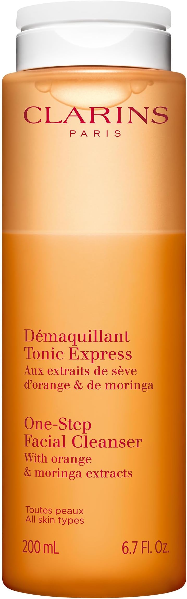 Clarins One-Step Facial Cleanser With Orange Extract | 2-In-1 Cleanser and Exfoliator | Restores Radiance | No Rinsing Necessary | All Skin Types | 6.8 Ounces