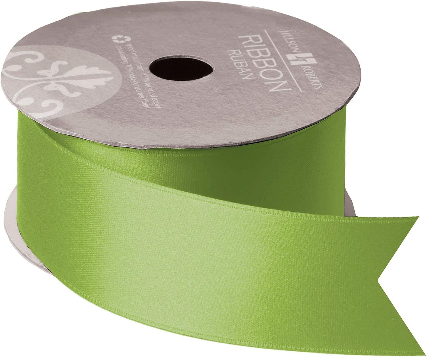 Jillson Roberts 6 Spool-Count All-Occasion 1.5" x 10' Double Faced Satin Ribbon Solid Color Assortment, Perfectly Primary