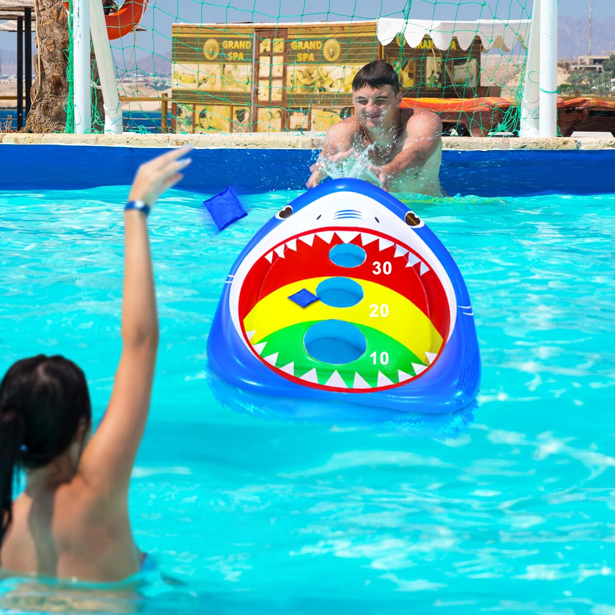 Lustiges Poolspielzeug für Kinder, aufblasbares Cornhole Board, schwimmendes Wasserspiel, Schwimmspiel im Freien, für Erwachsene, Familie, Geschenk
