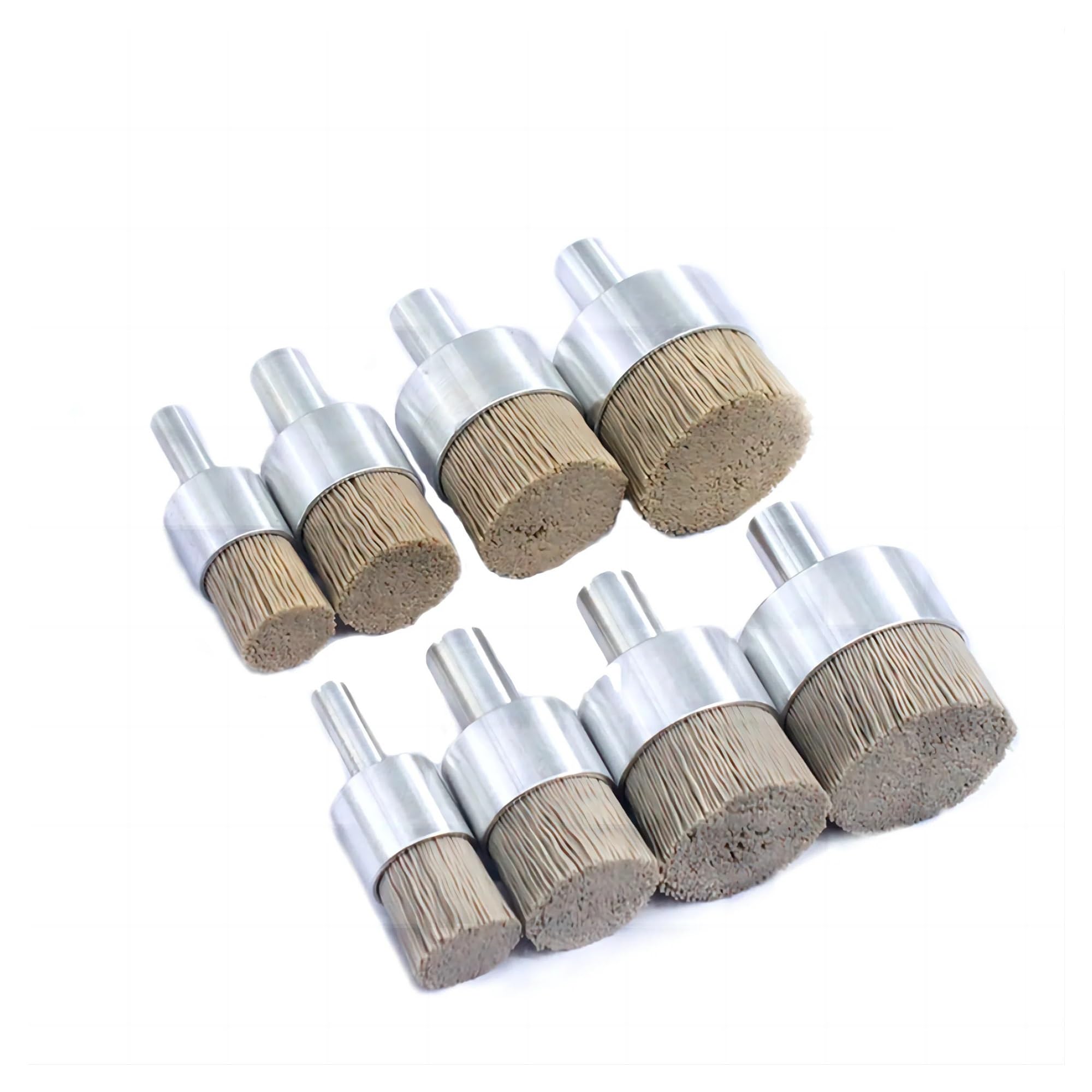 Spazzole metalliche a tazza, Ruota in filo di acciaio al carbonio abrasivoPenna a tazza in nylonSpazzole finaliGrit240-500 4-32mm for trapano CNC31pz(Grit320 Diameter32mm)