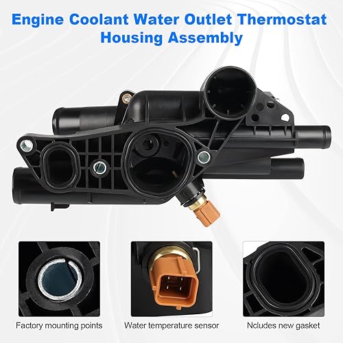 Miniatura 2 de Reemplazo del conjunto de carcasa del termostato del refrigerante del motor para 256002G600 compatible con Hyundai Sonata/Kia Rondo 2008-2010, Kia