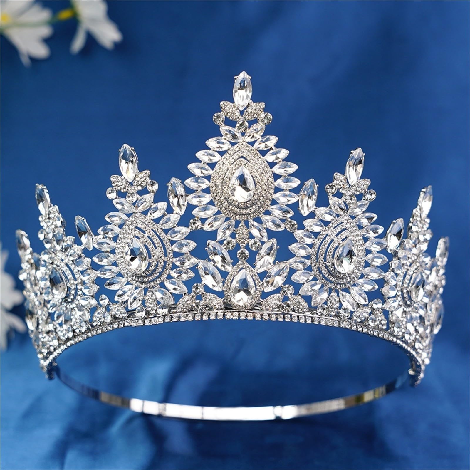 Corona da principessa in cristallo regolabile per donna, tiara per concorso di bellezza per compleanno nuziale