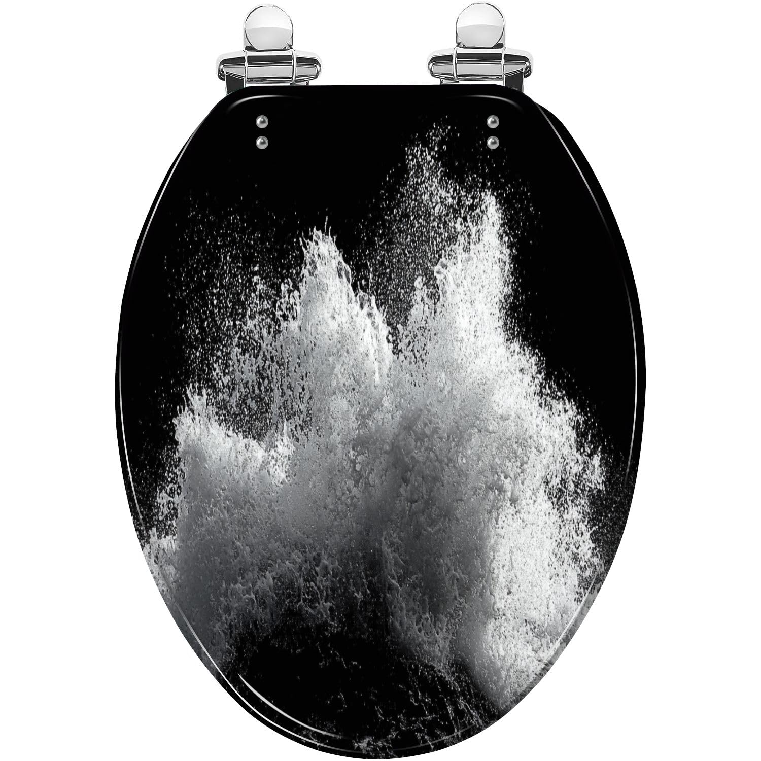 Robuster, Länglicher Wc-Sitz Aus Kunstharz mit Spritzschutz, Leisem und Sanft Schließendem Deckel, Schnellverschluss-Scharnieren, Abdeckung und Puffern. Leicht Zu Reinigen und Zu Montieren.