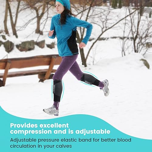 Miniatura 5 de Mangas de compresión para pantorrillas para hombres y mujeres, férulas de espinilla para envoltura muscular de pantorrilla, banda elástica en forma