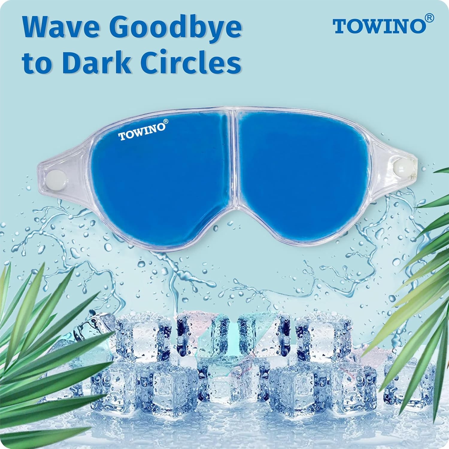 TOWINO® Cooling Eye Gel Mask for Dark Circles, Dry eyes,Pain Relief, Redness,Eye Patches Cooling Gel Pads For Women & Men- Blue (Pack Of 1) — Amazon image 2