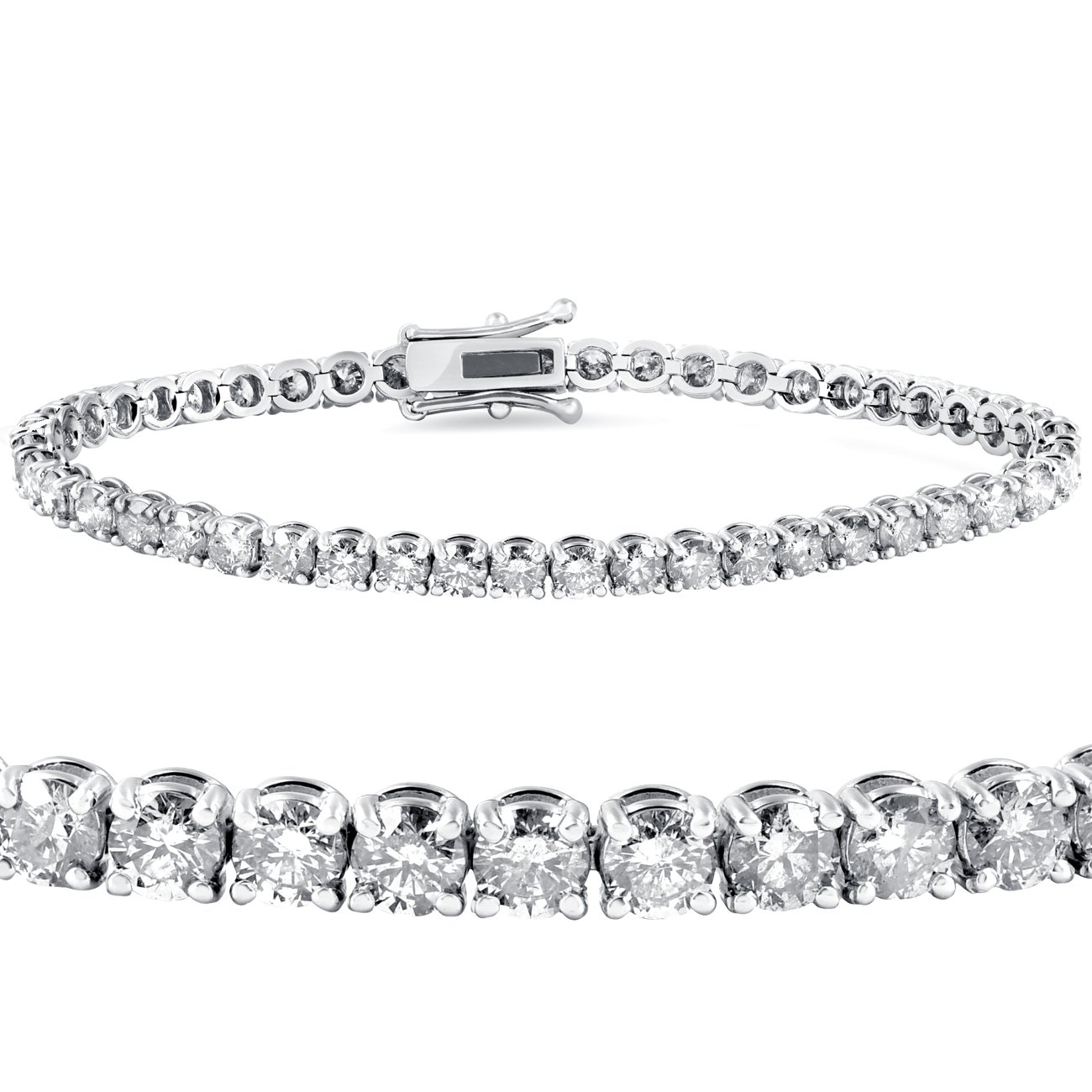 8ct 18k White Gold Round Diamond Tennis Bracelet