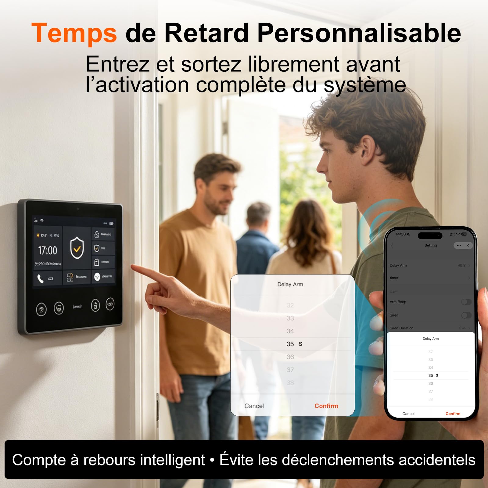 XUK Alarme Maison sans Fil 4G + WiFi, Kit Alarme sans Abonnement | Écran tactile 4,3", détecteurs d'ouverture et de mouvement inclus, application Tuya Smart, compatible Alexa & Google