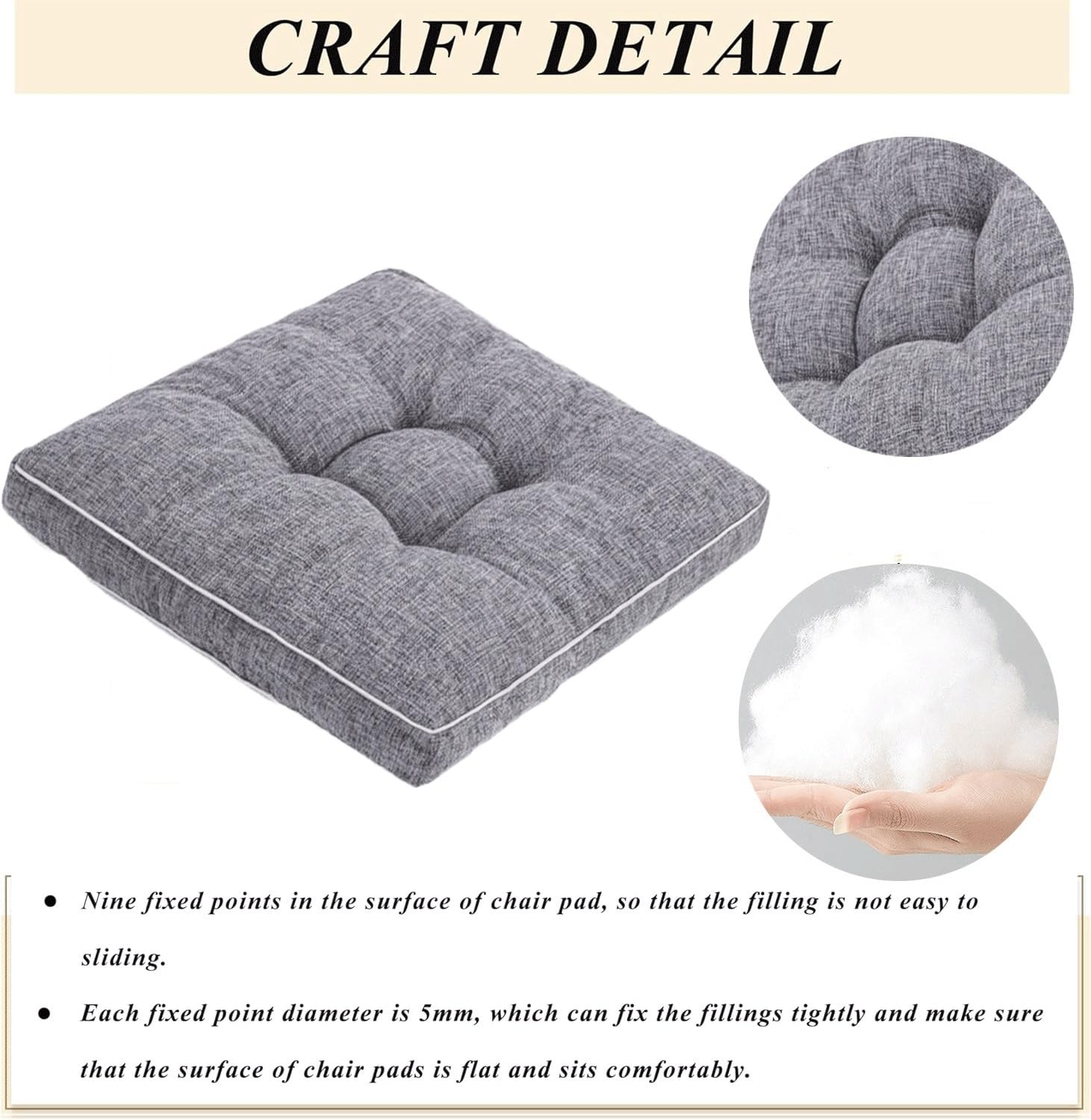 uyeoco Cojines para Sillas de Jardin, 50x50cm/45x45cm/40x40cm Cojín Asiento Comedor, for Decorativo Cocina Oficina Exterior terraza(D6,2PCS_50X50CM)
