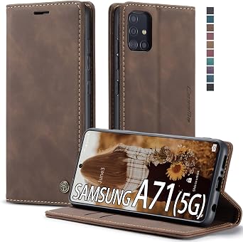 Samsung Galaxy A71 5G Wallet Case with Card Holder Kickstand Magnetic,Leather Flip Case for Samsung Galaxy A71 5G Coffee