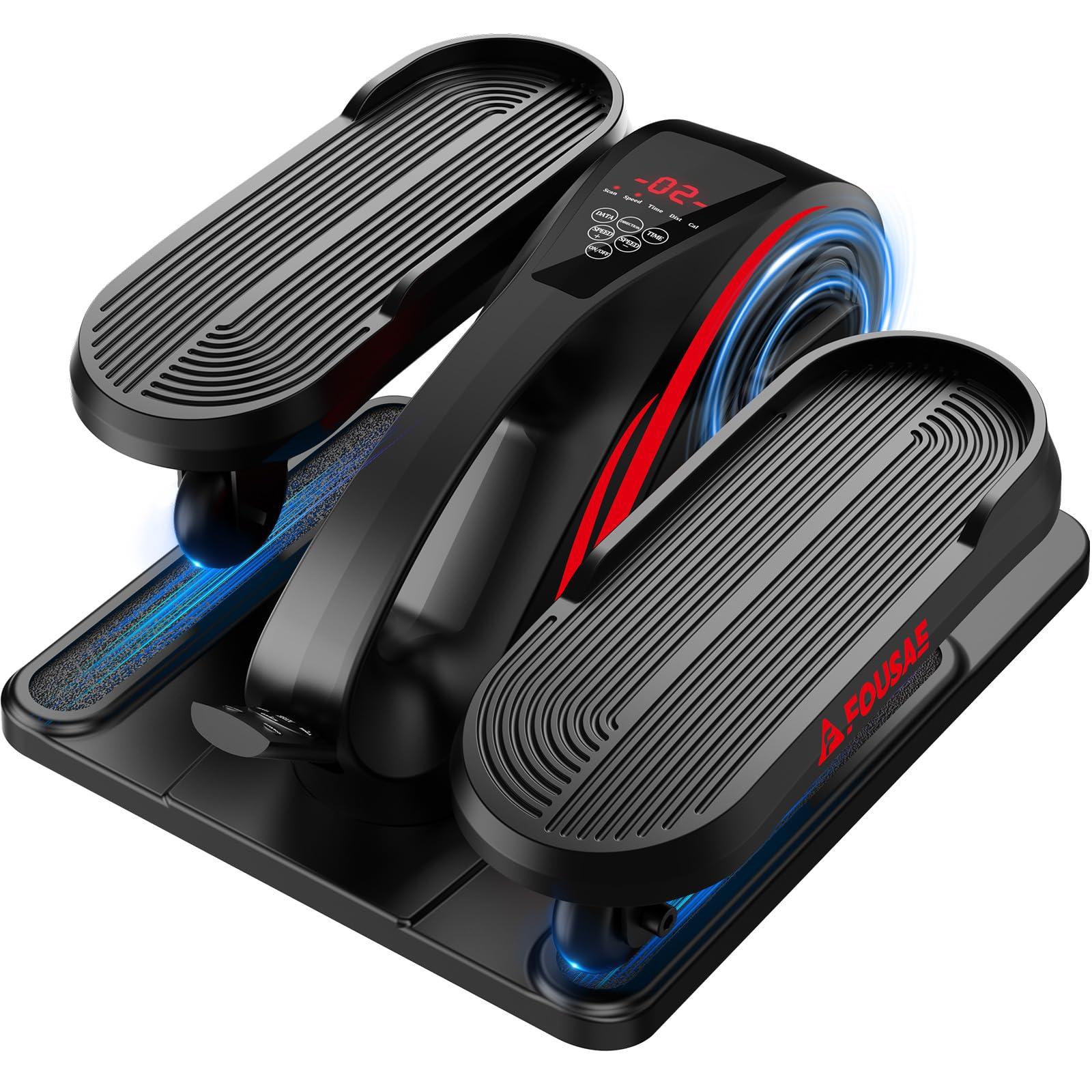 FOUSAE Ellittica Elettrico, 2 in 1 Pedaliera Elettrica con 15 velocità Regolabili e 3 modalità Automatiche, Cross Trainer da Seduti con Telecomando, Pedaliera per Anziani Silenzioso e Portatile