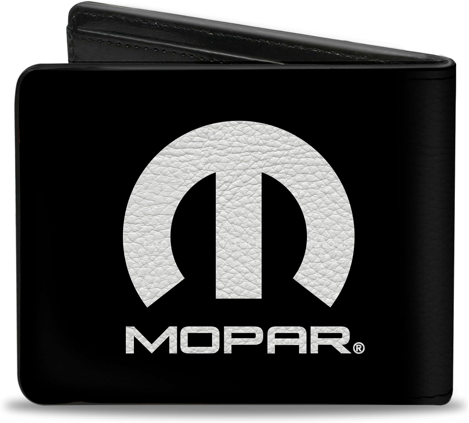 Buckle-Down mens Buckle-down Pu Bifold - Mopar Logo Black/White Wallet, Multicolor, 4.0 x 3.5 US