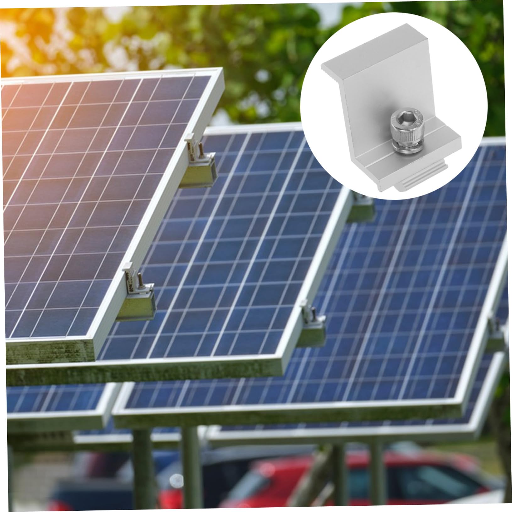 12pezzi Mорsetto Di Messa Terra Per Pannello Solare in Lega Di Alluminio Clip Per Pannello Solare Esterno Staffa Fissa Supporto Stabile Per Pannelli Solari Domestici