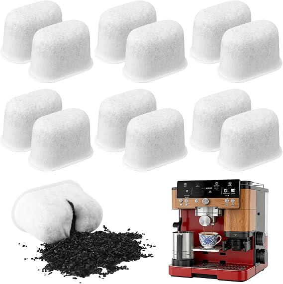 12 Pcs Water Filter Inserts for Ninja Luxe Cafe ES601UK ES701UK, Activated Charcoal Coffee Machine Filters for Ninja Luxe Cafe Pro Espresso Accessories, Water Filter Replacement