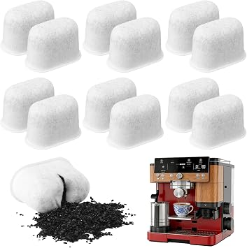 12 Pcs Water Filter Inserts for Ninja Luxe Cafe ES601UK ES701UK, Activated Charcoal Coffee Machine Filters for Ninja Luxe Cafe Pro Espresso Accessories, Water Filter Replacement