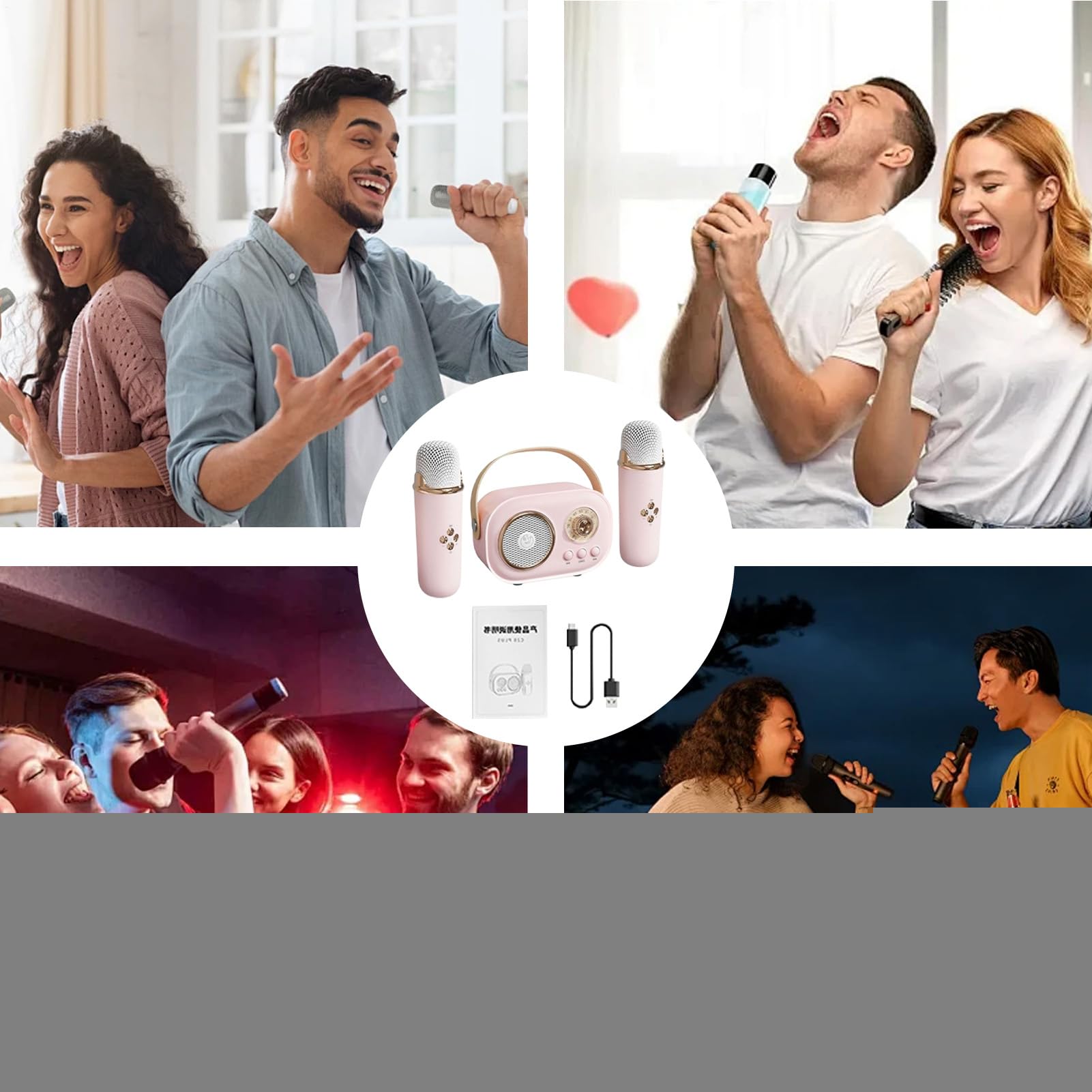 Przenośny mikrofon z głośnikiem do karaoke,przenośny mikrofon z głośnikiem