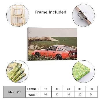 mi/ポスター Amazon.com: QLAZO JDM Car Vehicle Artwork Z31 300zx Orange