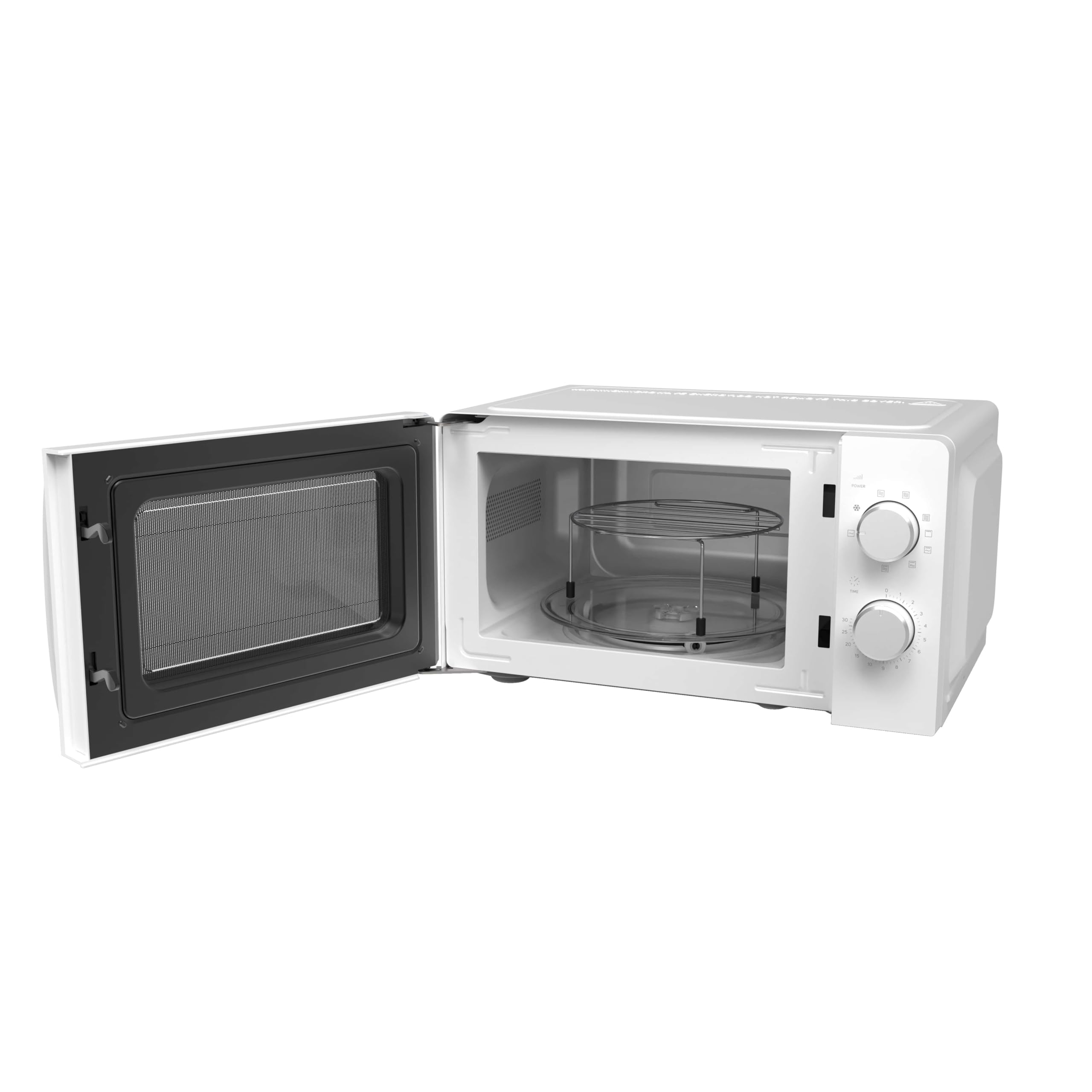Taurus Instant Grill Microondas con Grill 700W + 900W 20L, Función Descongelar, 6 Potencias, 3 Modos Combinados y Puerta Full Glass