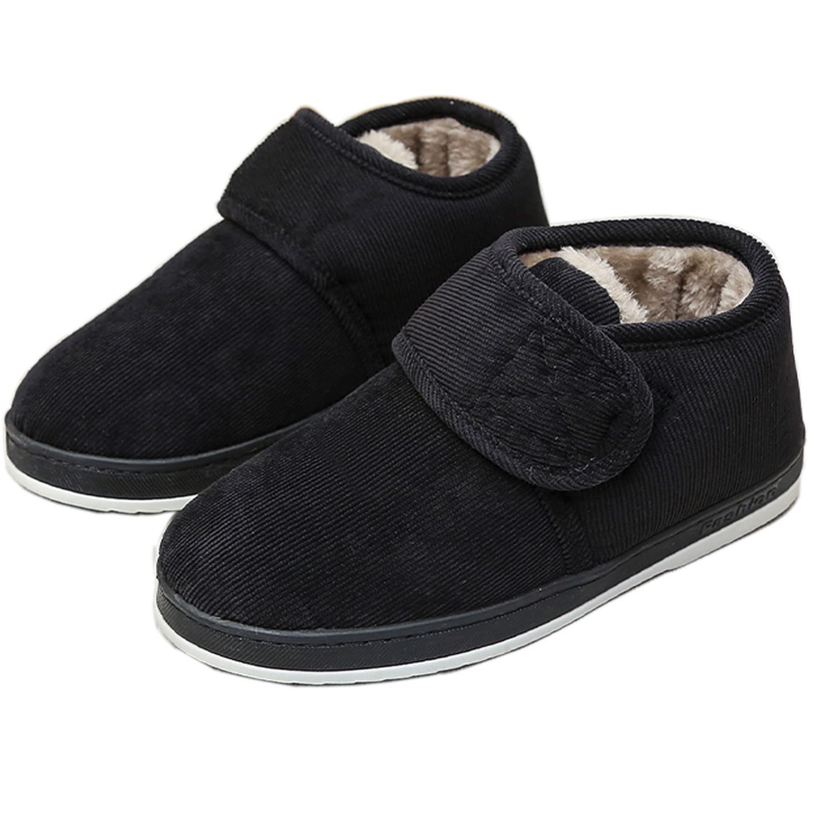 Diabetische comfortabele pantoffels voor dames en heren, extra brede pasvorm, traagschuim, open teen, verstelbaar, artritis- en oedeemschoenen, Kaki, 7.5 UK Wide