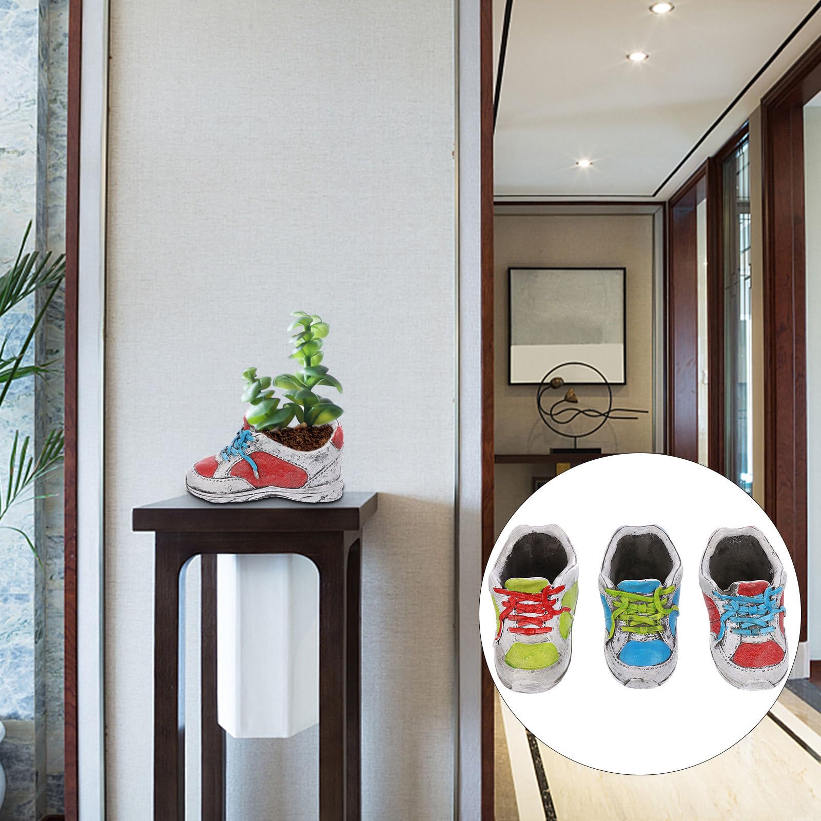 3 Pezzi Vaso per Piante Grasse a Forma di Scarpa, Ceramico Creativo