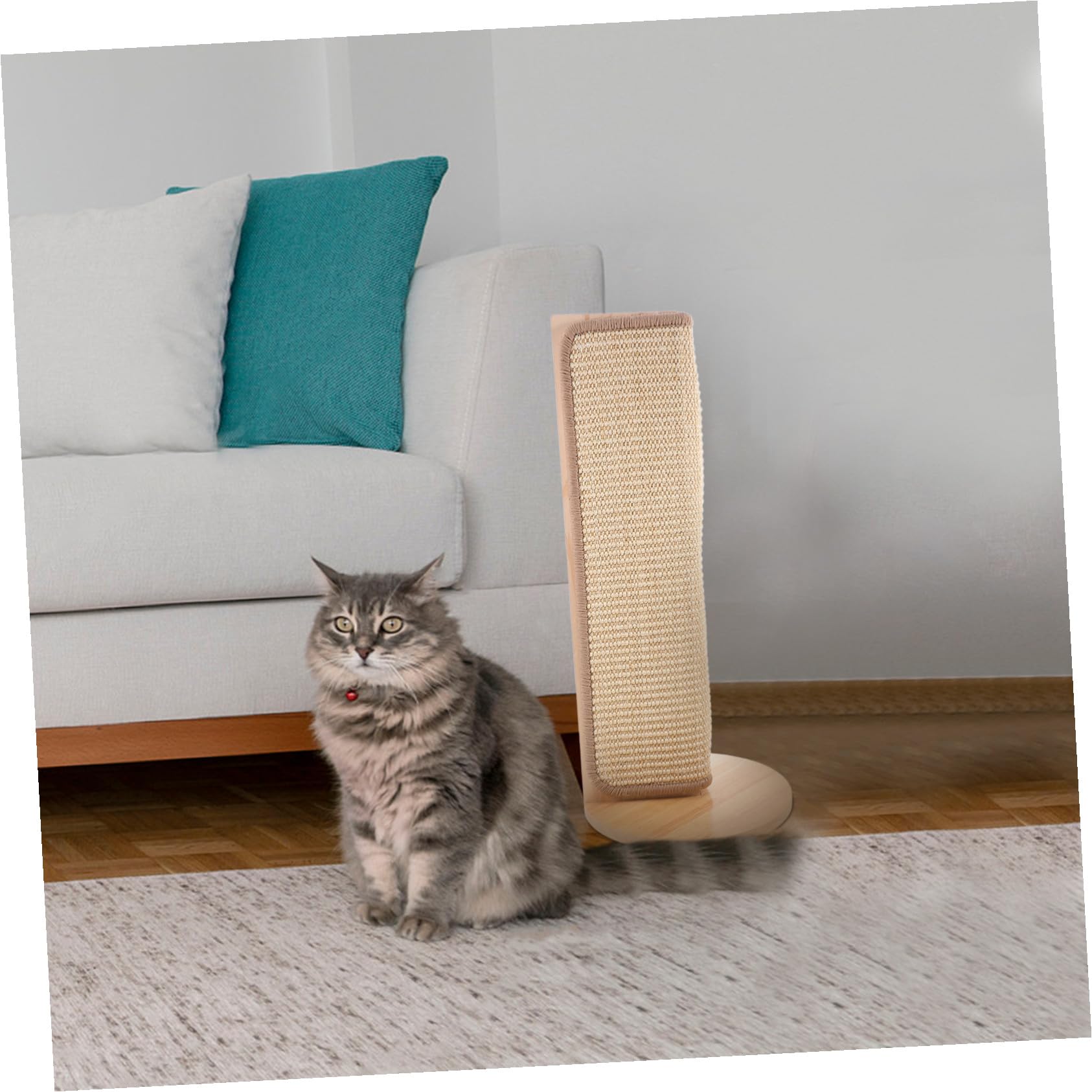 Protector de Esquinas para Gatos con Rascador de Sisal Natural Cojín Resistente para Muebles y Sofá Alfombra para Afilar Uñas Protección Duradera para Paredes y Esquinas