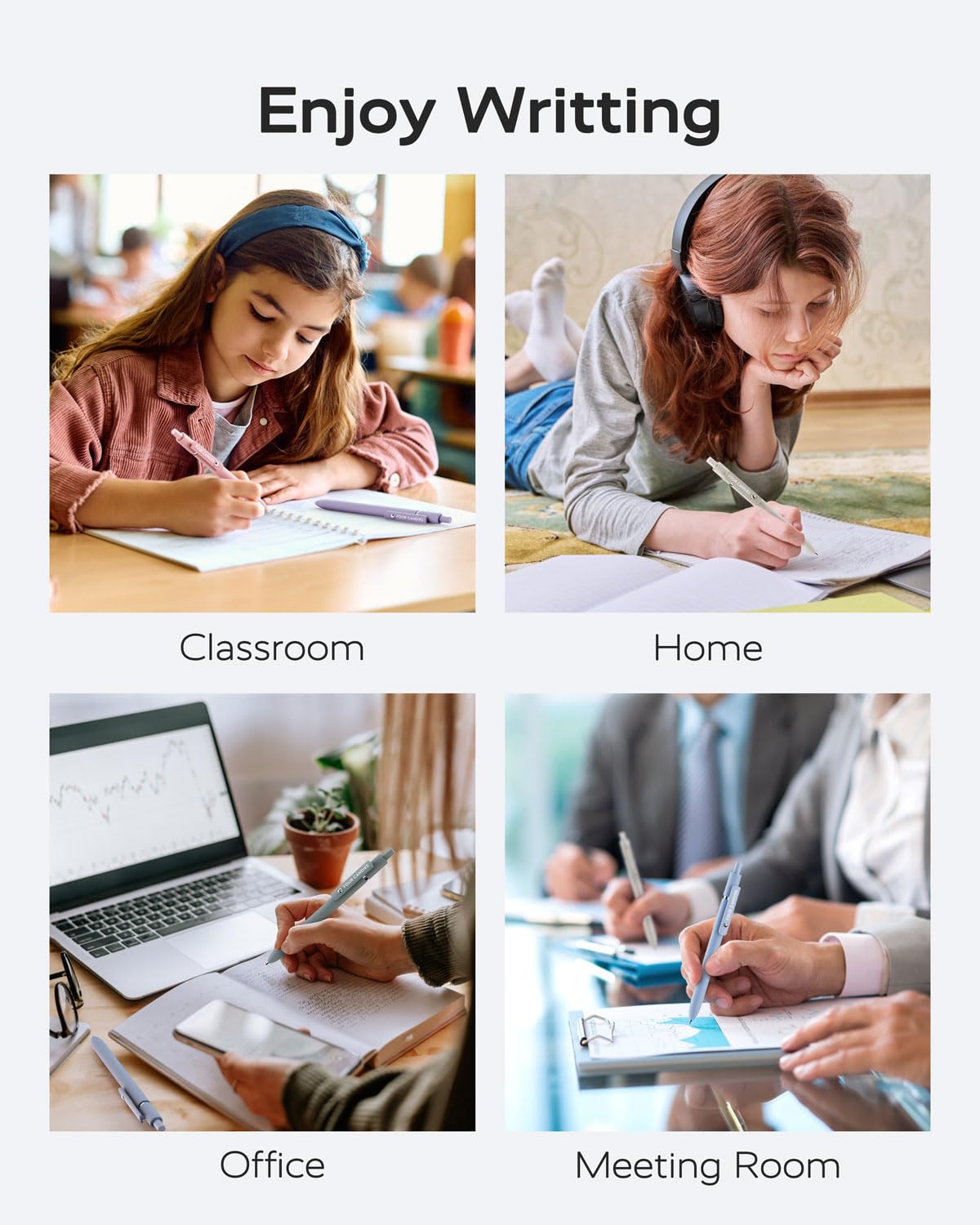 Four Candies Gel Pens, 5 Pcs 0.7mm Quick Dry Black Ink Pen Fine Point Smooth Writing Unique Pen, Office Home School Supplies Essentials Fun Pretty Cute Pens Gifts for Girl Women(Gradient)