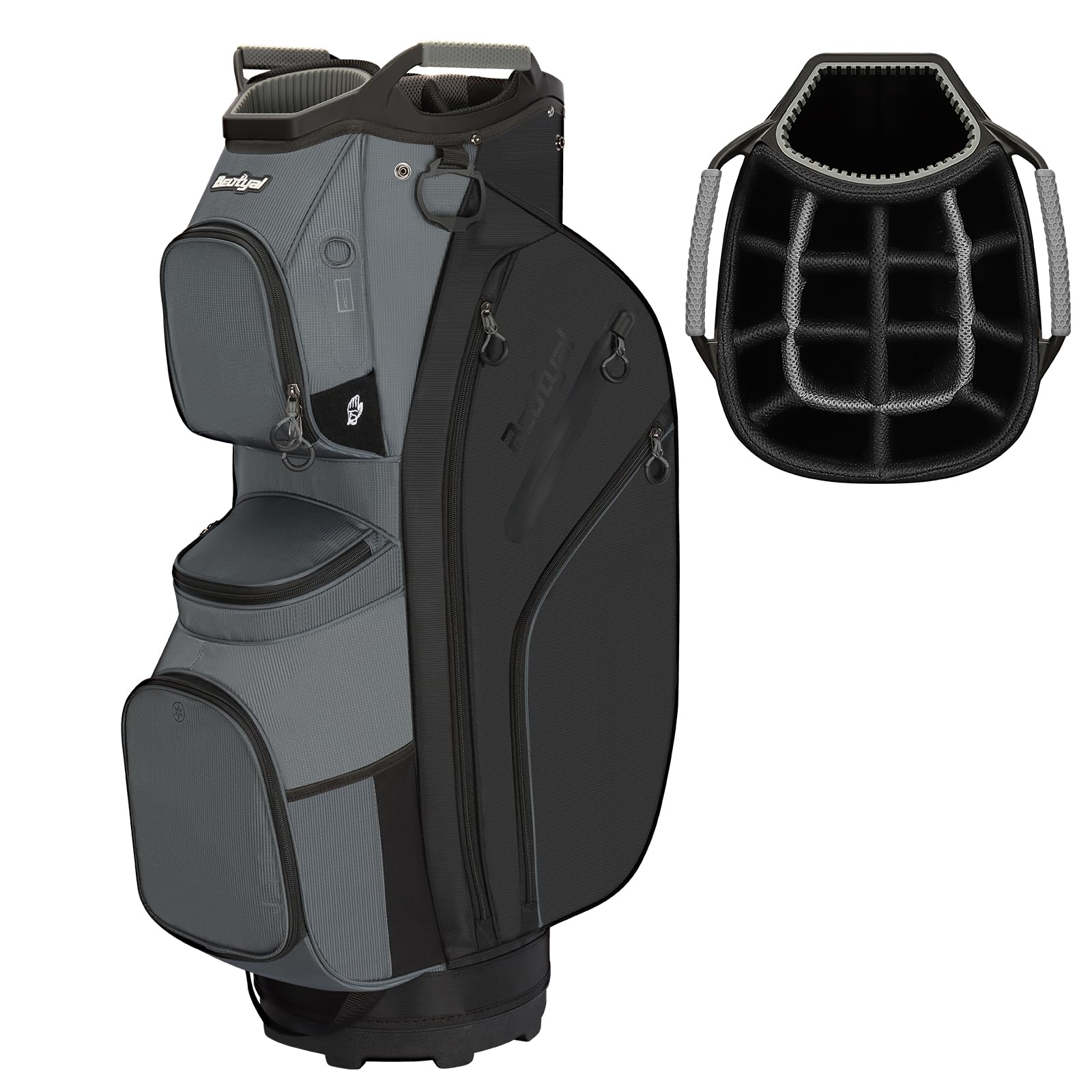 Beutyal Cart Golf Bag 15 Way Golf Cart Bag Full Length Organizer Divider Top Golf Club Bag with Cooler, Rain Cover for Men Women