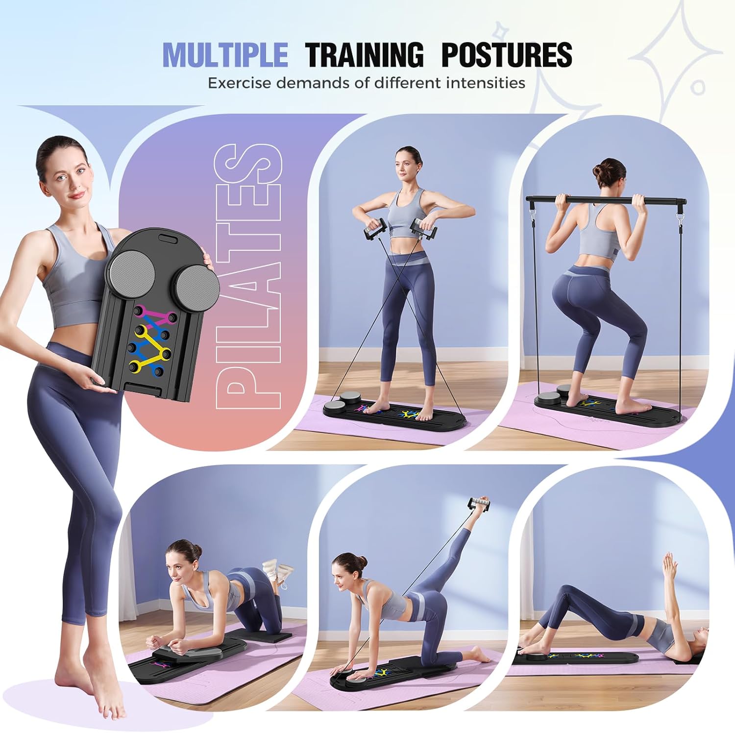 Pilates Reformer, Foldable Pilates Board, 7-in-1 Togo Ubuy