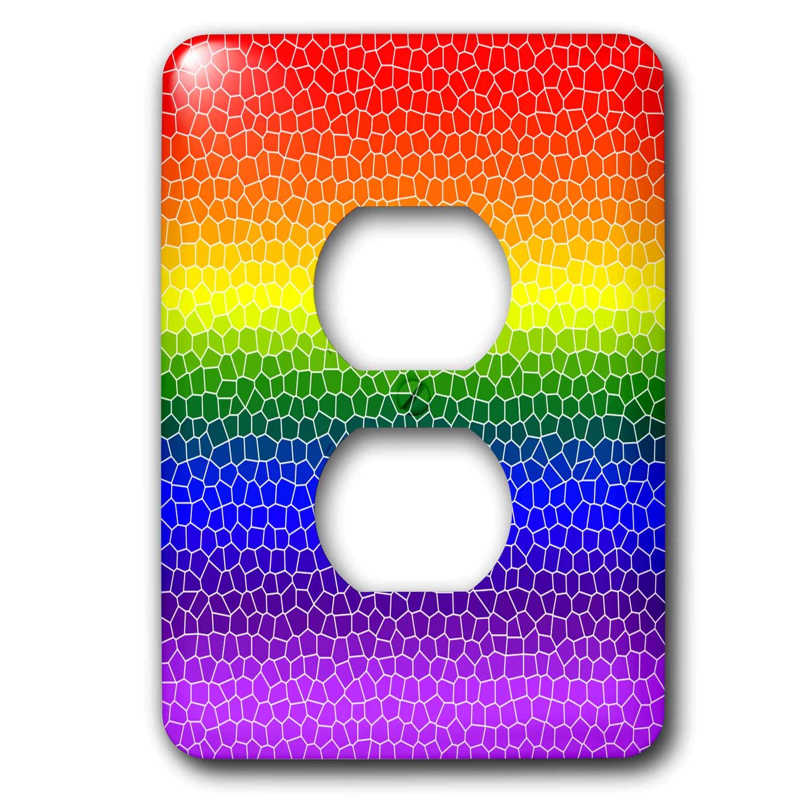 Cache pour interrupteur mosaïque arc-en-ciel 3dRose lsp_302229_6 en plastique