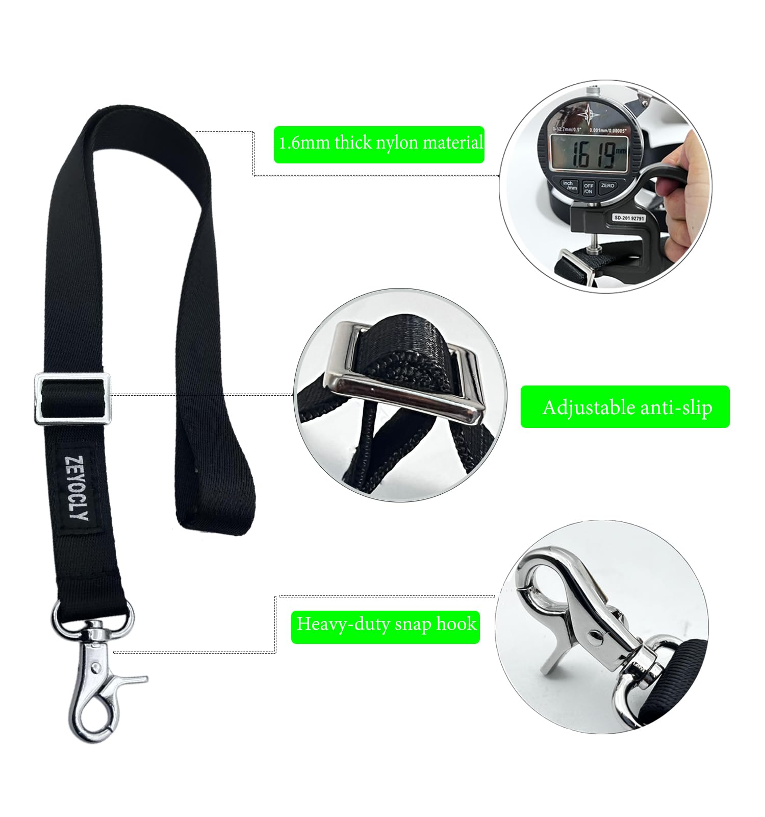 4 PCS Adjustable Bimini Boat Top Strap Loops Single Snap Hook 28"~60