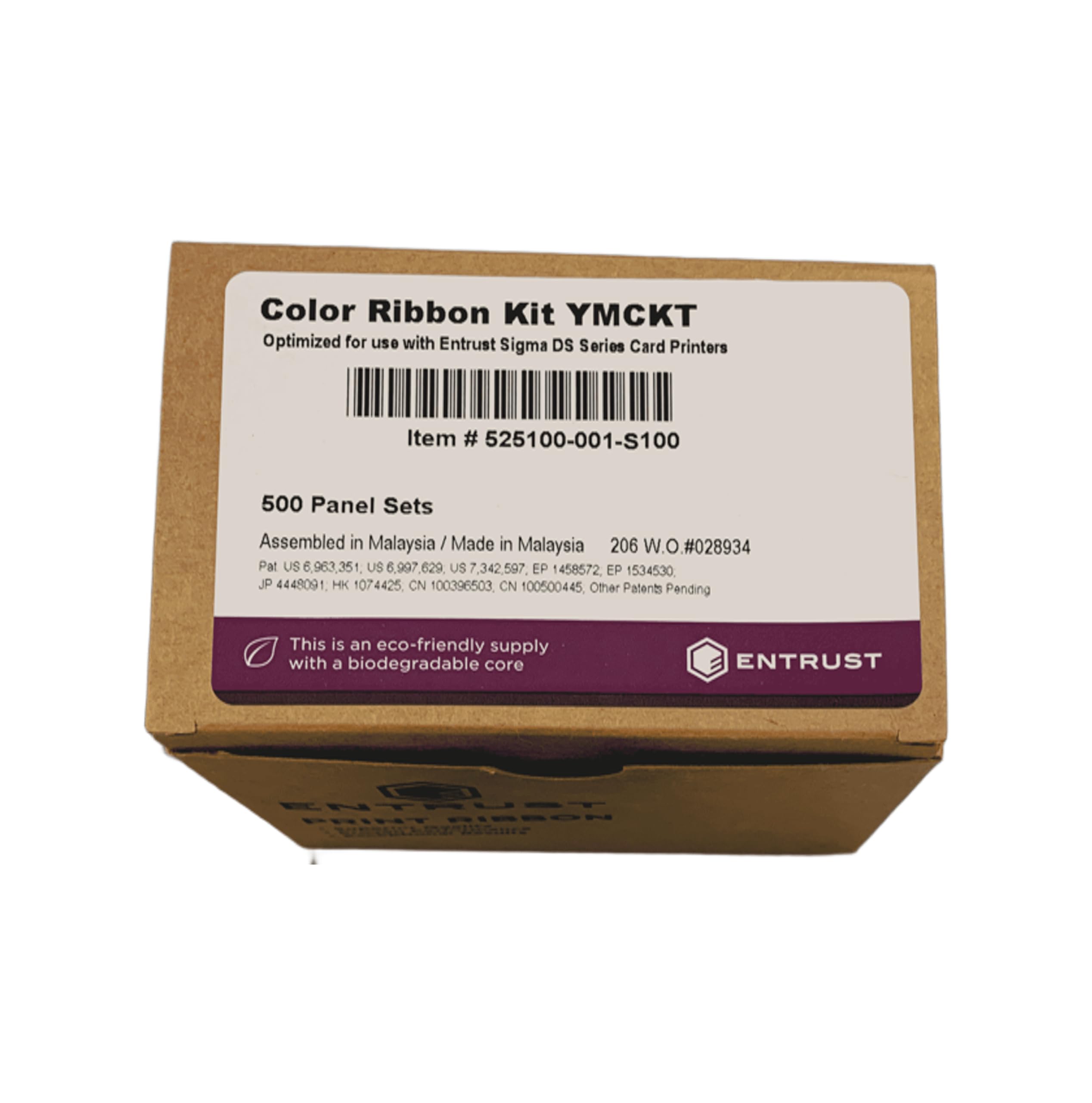 Cinta de Color YMCKO 525100-001-S100 para Impresora de Tarjetas Entrust Sigma DSE – Y Sigma DS3 para 250 Impresiones – Ribbon Original para Tarjetas PVC