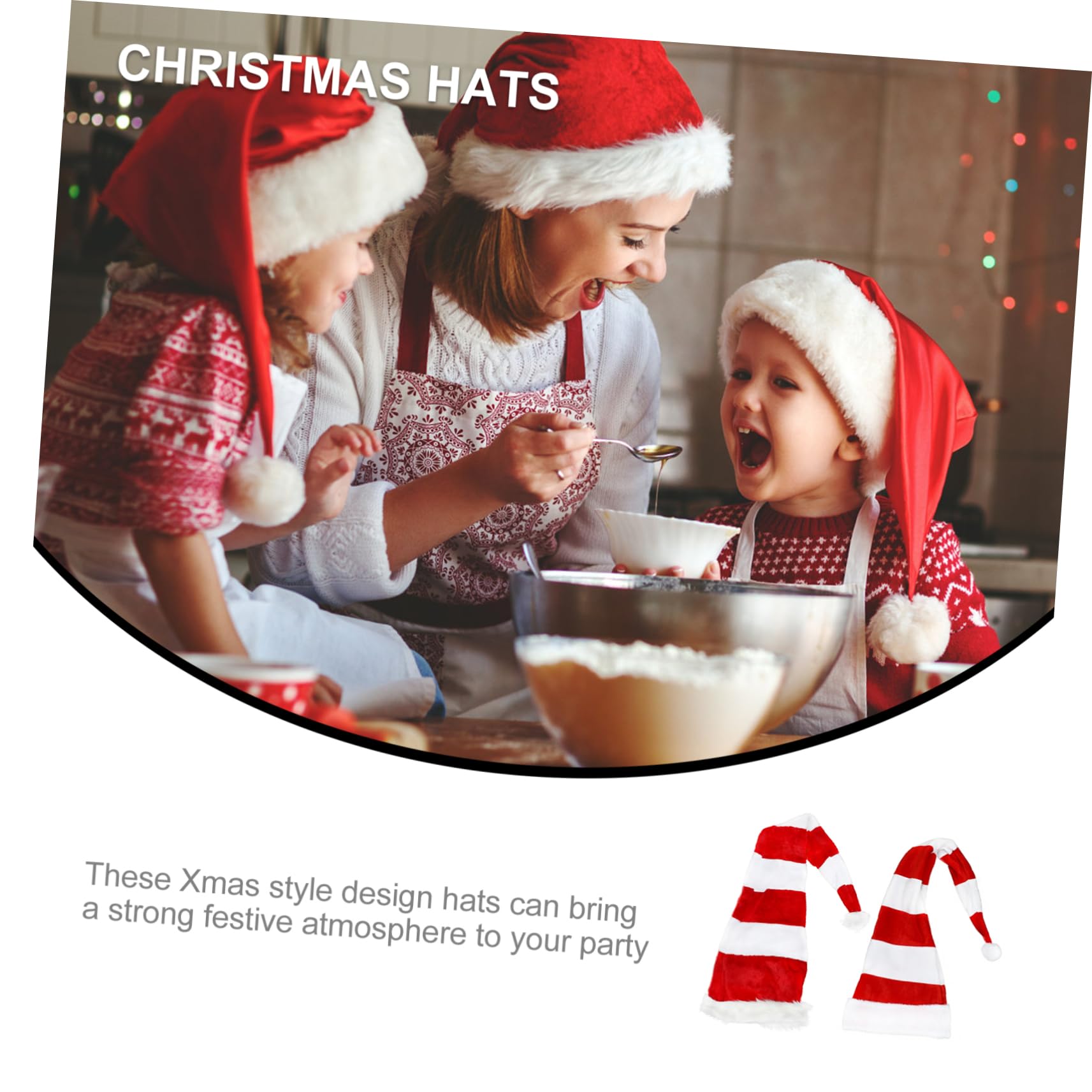 4piezas Sombreros Navideños De Gorro De Papá Noel Para Adultos y Accesorios De Desempeño