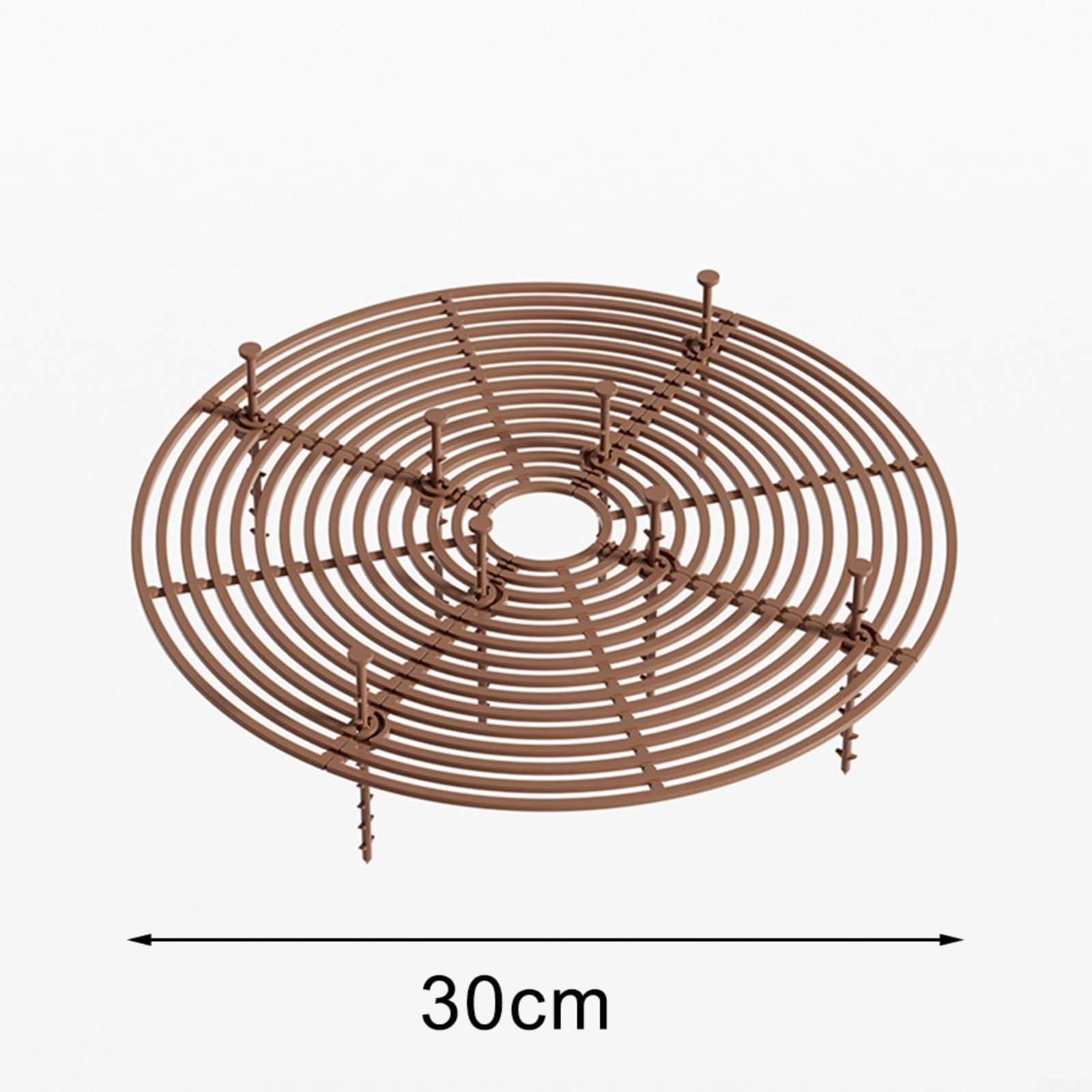 Paquete de 4 rejillas para macetas de 19/30 cm, protectores de suelo de animales, gatos, perros, de plástico para el hogar, jardín, marrón y negro (B)