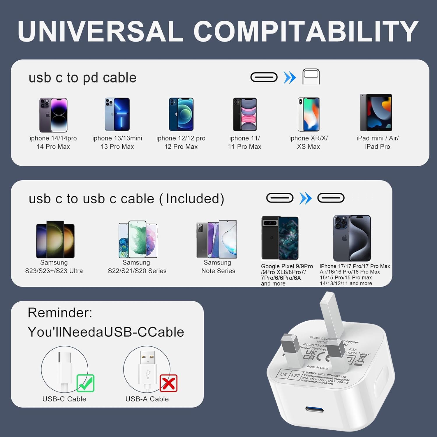 UGKENT USB C Plug for iPhone 17 16 Charger,New i 15 Type C Fast Charging Plug Adaptor UK 25W USBC Port Super Quick Charge Compatible with i Phone 17 Pro Max Air 16e 16 Plus 16 Pro Max 15 14 13 12 11 — view 6