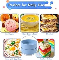 Vista 6 de 3 piezas ZHYEEDAA Molde de huevo para freidora de aire, moldes de huevo de silicona, moldes reutilizables individuales para picaduras de huevo, olla