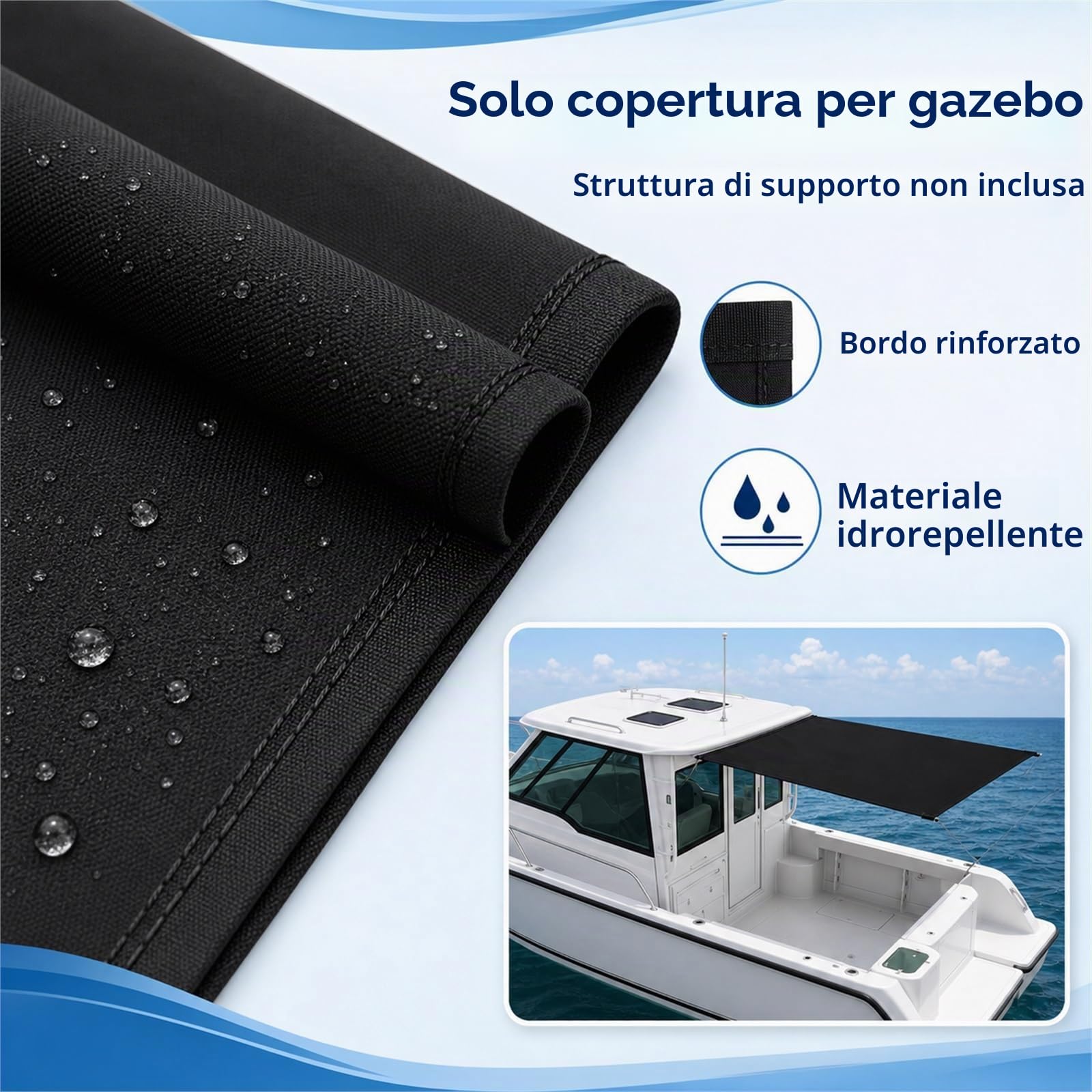 Tendalino A T Estensione,Estensione Tendalino Barca,Capottina Parasole Tendalino Pieghevole,Resistente Ai Raggi UV,per Yachts,Motoscafi E Barche da Pesca