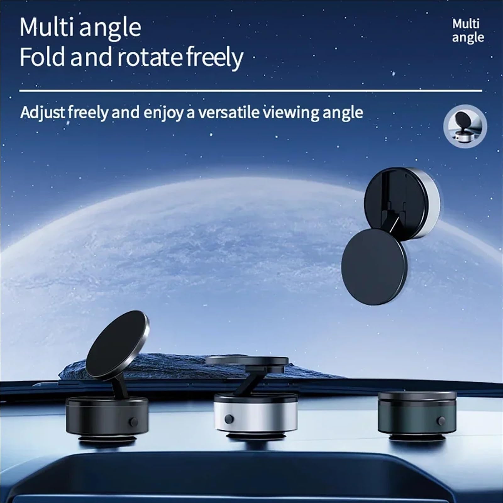 Soporte Movil Coche Soporte Auto Móvil Soporte magnético Giratorio de 360° para Ventosa de Coche, Montaje de Doble Cara, Soporte Universal, adsorción al vacío(A)