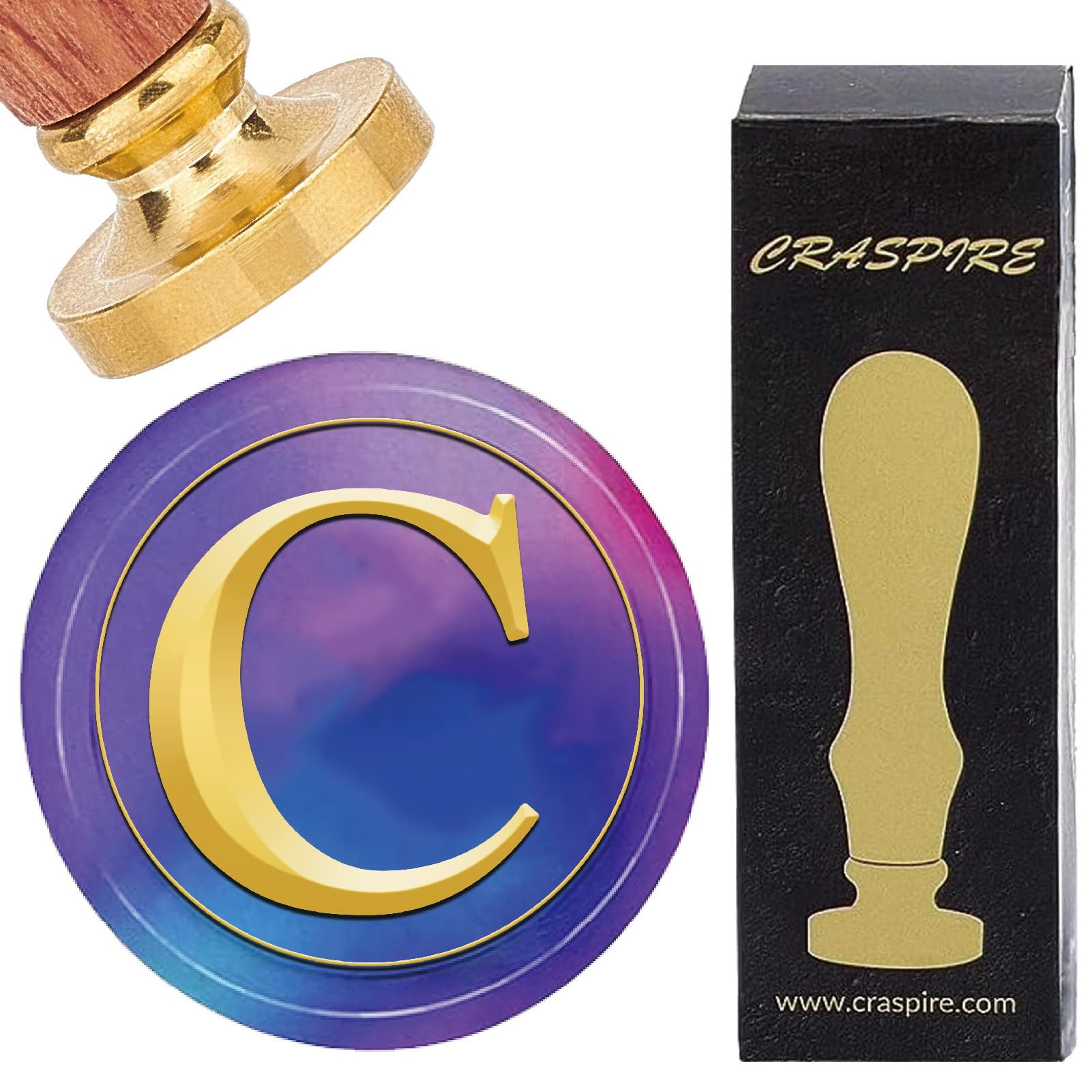 Sellos Letras CRASPIRE - Sello De Cera Con Iniciales De Alfabeto Retro, Clásico, Vintage, 26 Letras AZ,Cabeza De Latón Extraíble, Mango De Madera Para Sobre, Invitación, Adorno, Decoración De Regalo (Letra R