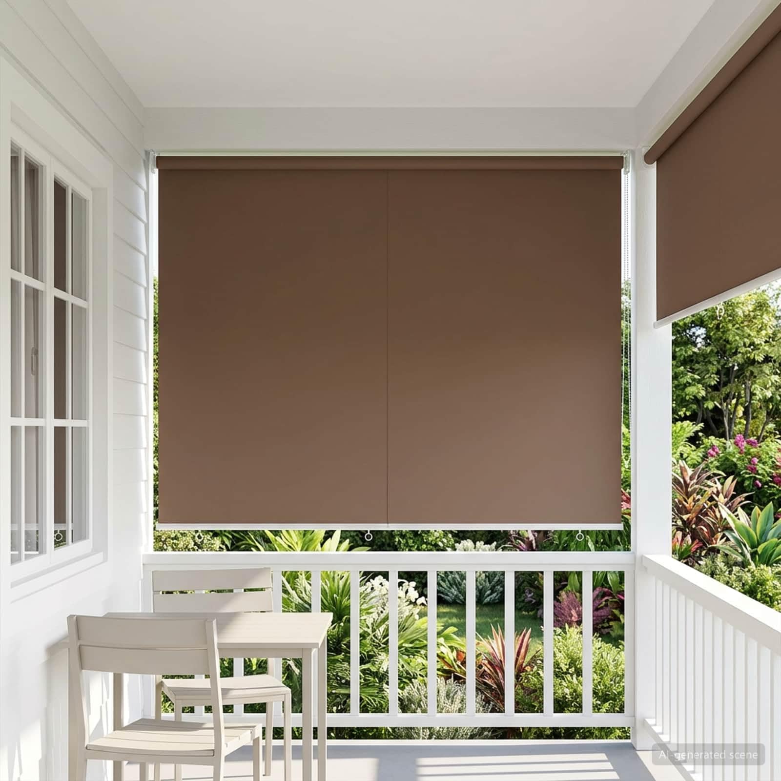 Tenda a Rullo da Sole in Poliestere Tortora 205x140 cm | Ideale per soggiorno e veranda, questa tenda filtra la luce solare offrendo privacy e un controllo termico ottimale.