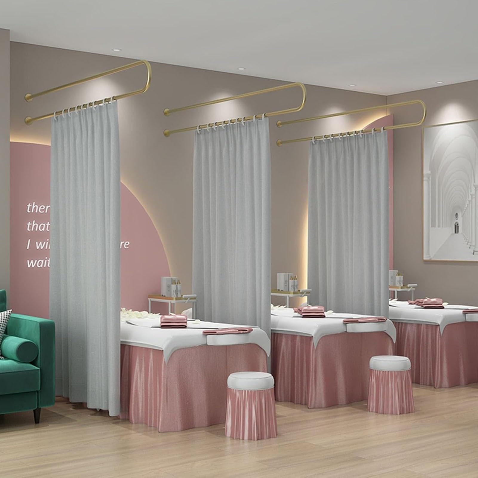 Rideau de séparation translucide pour cabine de soins et clinique