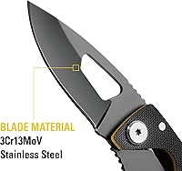 Vista 4 de CAT Cuchillo plegable de esqueleto, mango G10, hoja de acero inoxidable 3Cr13MoV, Liner-Lock, EDC cuchillo de campamento al aire libre