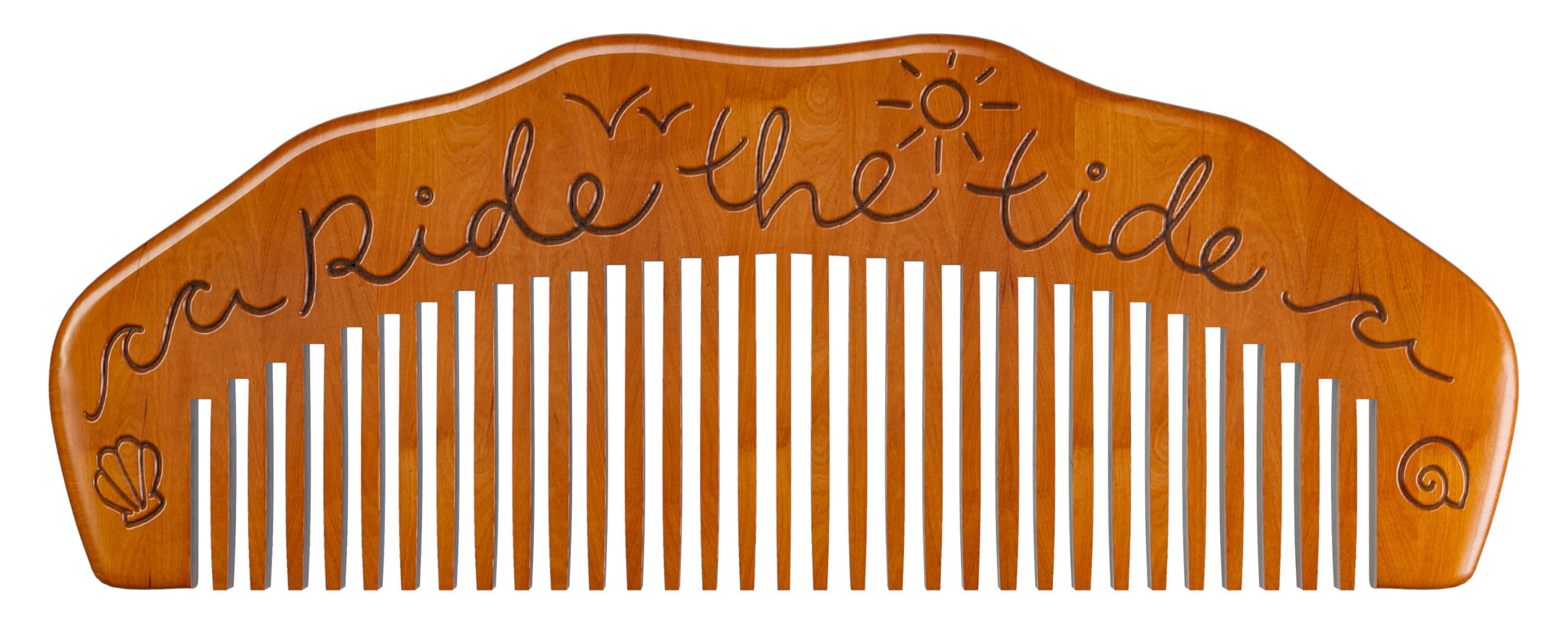 Mama Natural Tide - Peine de parto para el dolor de parto (1 pieza), peine de madera para mujeres, peine de trabajo de parto y artículos esenciales para el parto, peine de madera para embarazo, alivio