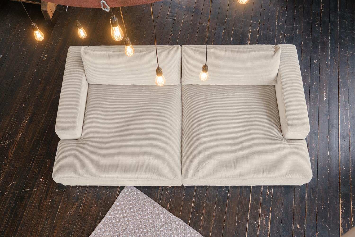 KAWOLA XXL Cord Sofa Madeline I Große Couch im Zeitlosen Design I Gaming und Relax Sofa - 290 x 86 x 170 (BxHxT)